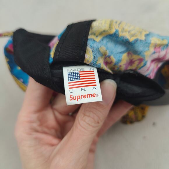 Supreme Paisley 5-Panel Baseball Cap Mens One Size Blue Gold Streetwear Logo Hat - Picture 5 of 6